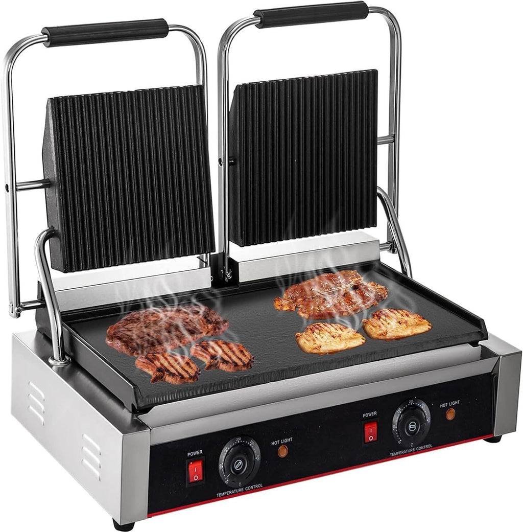 Commercial Electric Griddle Stainless Steel Grill BBQ, Countertop Hotplate Flat Top Kitchen Grill, Business Catering BBQ Steak Bacon Fryer Pans