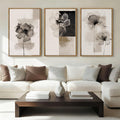 IARTTOP Large Framed Neutral Abstract Wall Art 24x36 Inch Oversized Modern Beige Gray Floral Canvas Wall Decor Minimalist White Flower Art Prints for Living room Bedroom Set of 3