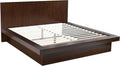 Coaster Home Furnishings - Jessica - Wood - Eastern King Platform Bed with Touch LED Light Switch, Panel Headboard, and Layered Base - Bedroom - Cappuccino - 200711KE | Touch LED Light Sw