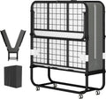 Greenvelly Folding Bed with 5 Inch Mattress, 75' x 31' Portable Rollaway Bed with Memory Mattress, Foldable Bed with Metal Frame for Adults,Guest,Space-Saving
