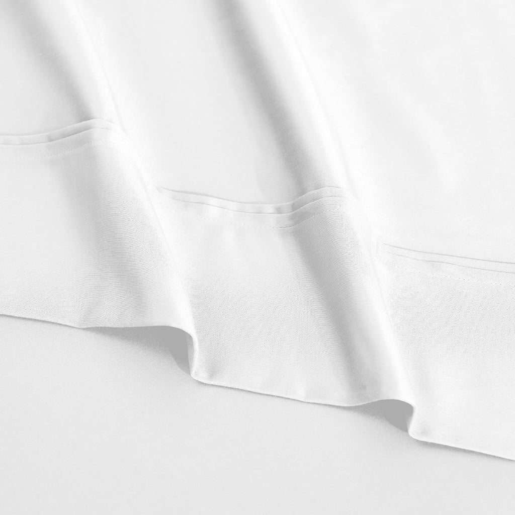 Superior 1200 Thread Count Egyptian Cotton Sheet Set, Bedroom Sheets, Modern Home Essentials, Luxury Bedding, 1 Elastic Deep Pocket Fitted Bed Sheet, 1 Flat Sheet, 2 Pillowcases, Queen, White
