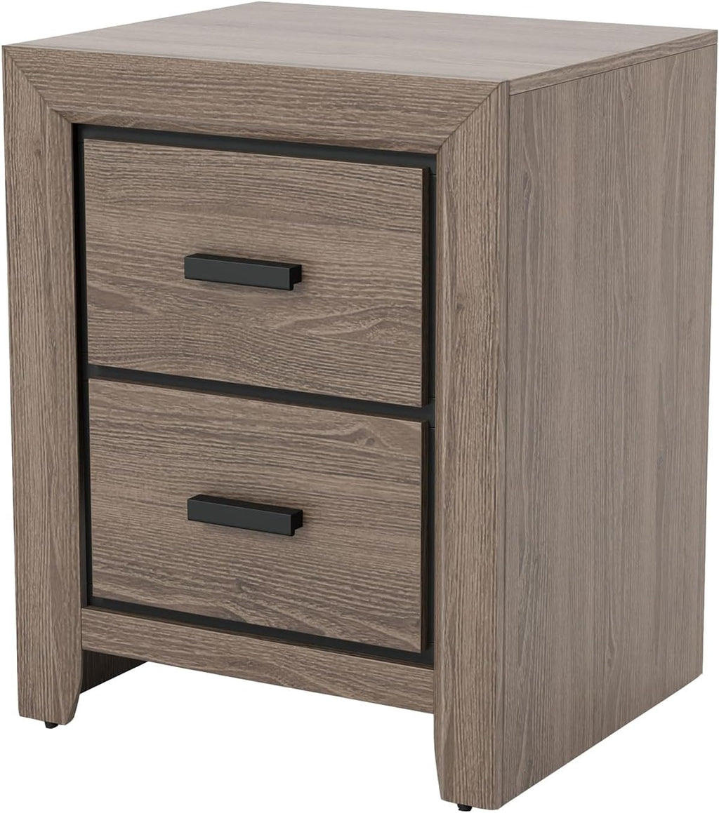 Furniture of America Livorn 3-Piece Gray Wood Bedroom Set - Twin + 2 Nightstands