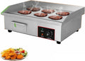 Commercial Electric Countertop Griddle Nonstick Stainless Steel Flat Top Grill Hot Plate BBQ, Adjustable Thermostatic Control, 21.6'x13.7'