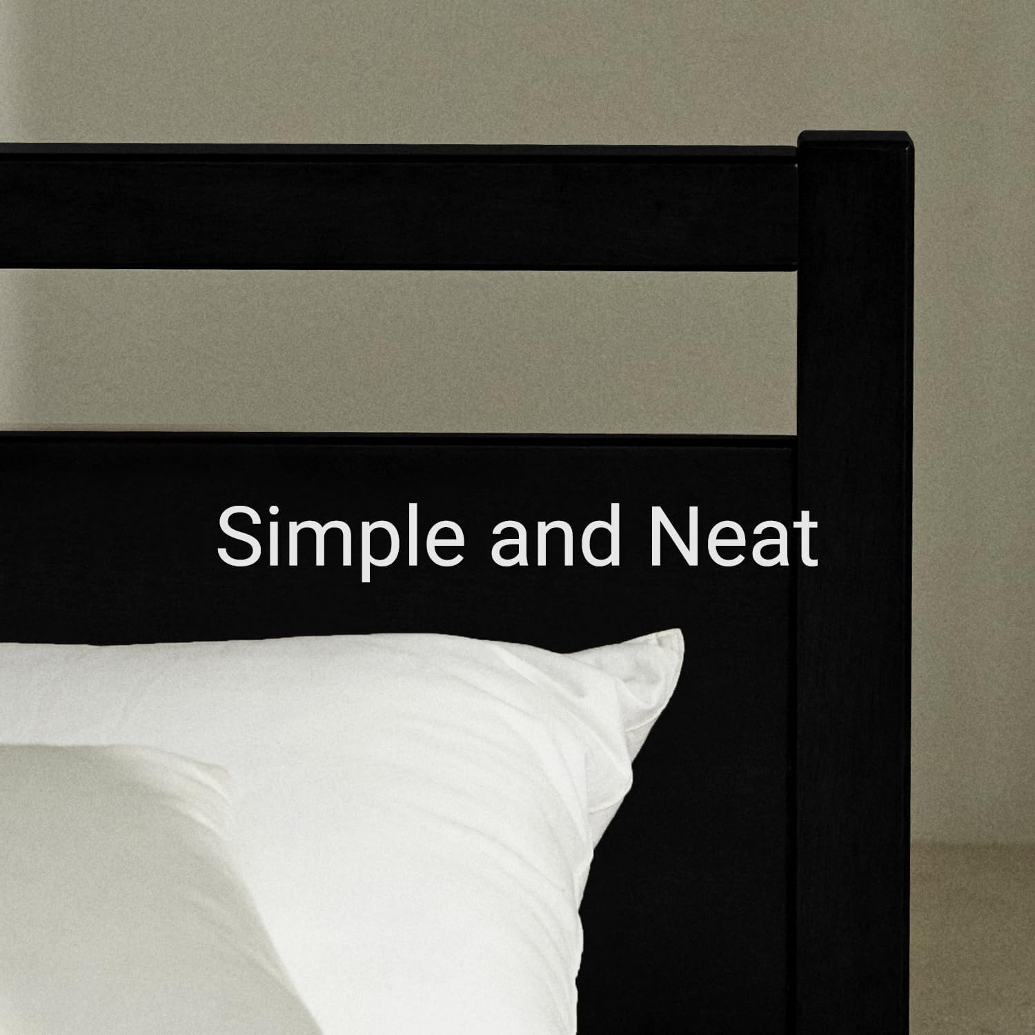 LIFEMENT Signature Wood Platform Bed Frame with Headboard, Essential, Noise Free, Under Bed Storage, No Box Spring Needed, Easy Assembly (Black, King (U.S. Standard))