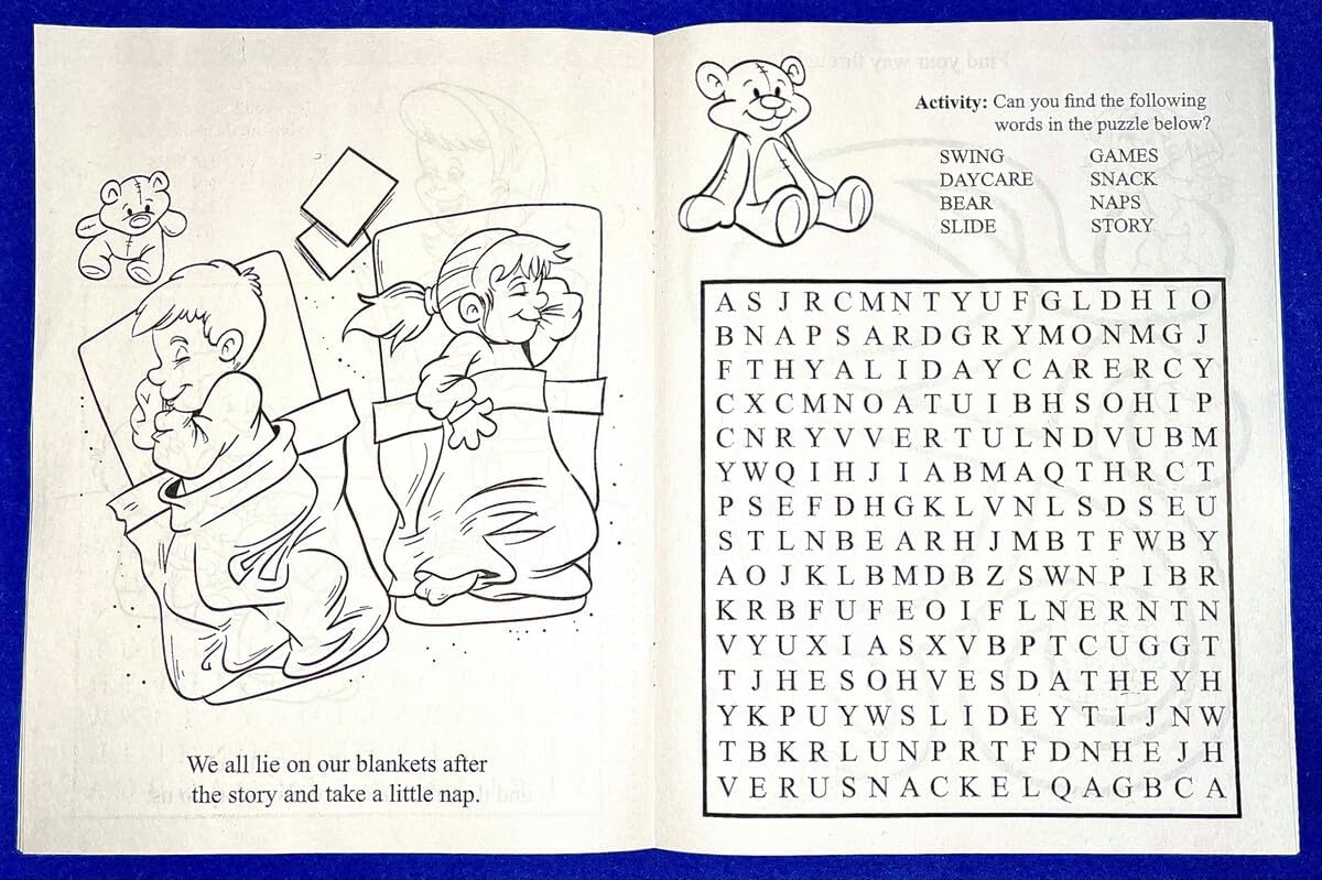 ZOCO – Daycare Fun – Custom Coloring Books (250 Bulk Pack, Without Crayons) – Preschool Educational Games, Puzzles, Activities for Kids
