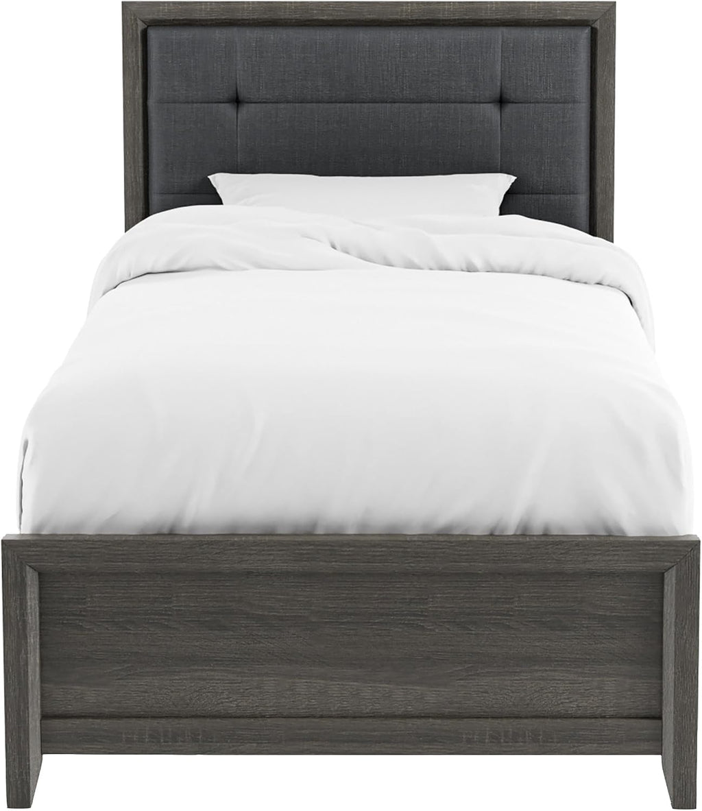 Furniture of America Livorn 3-Piece Gray Wood Bedroom Set - Twin + 2 Nightstands