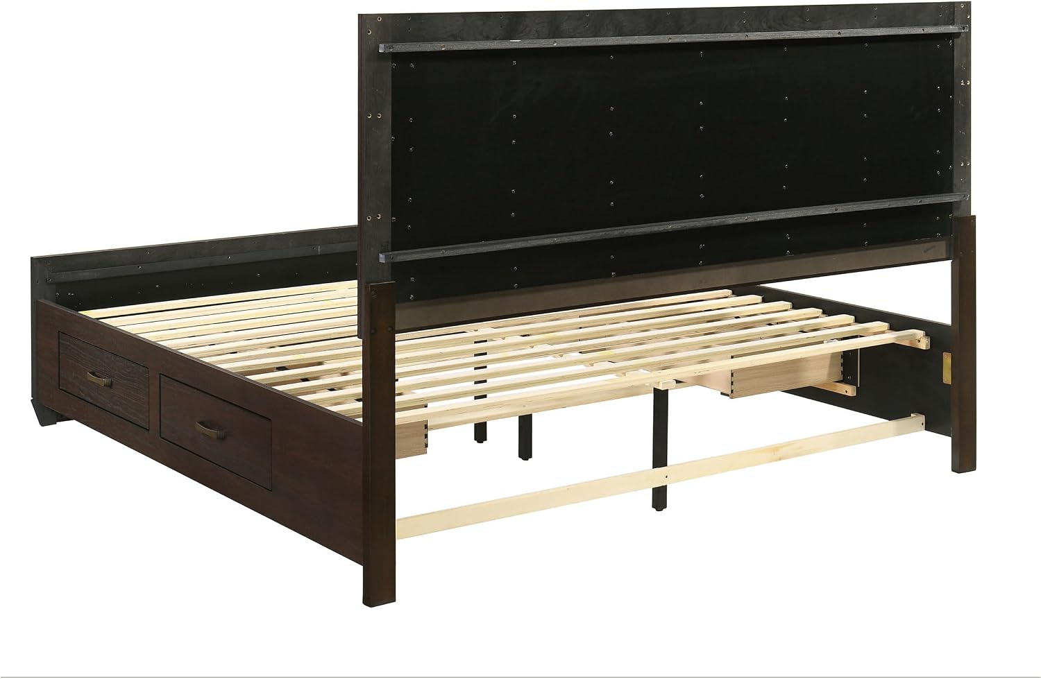 Coaster Home Furnishings Kauffman Transitional 5-Piece Bedroom Set Eastern King Size Storage Panel Bed Frame 54-inch Headboard Dark Cocoa 204390KE-S5