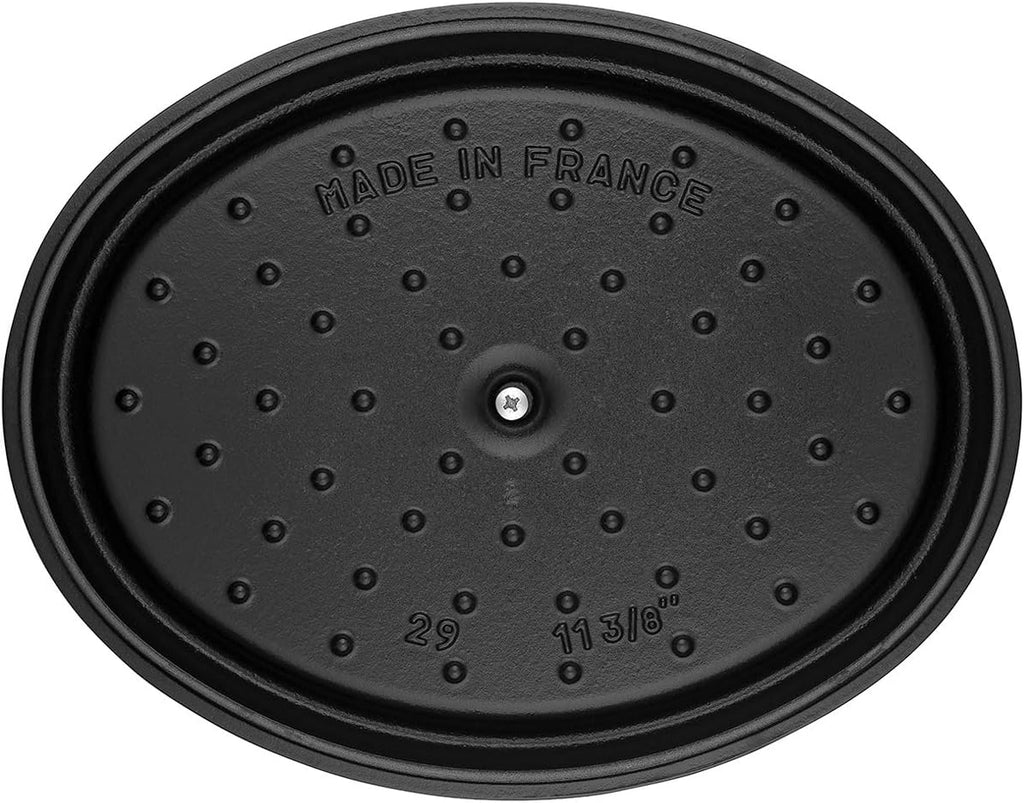 Staub Cast Iron 1-qt Oval Cocotte - Matte Black