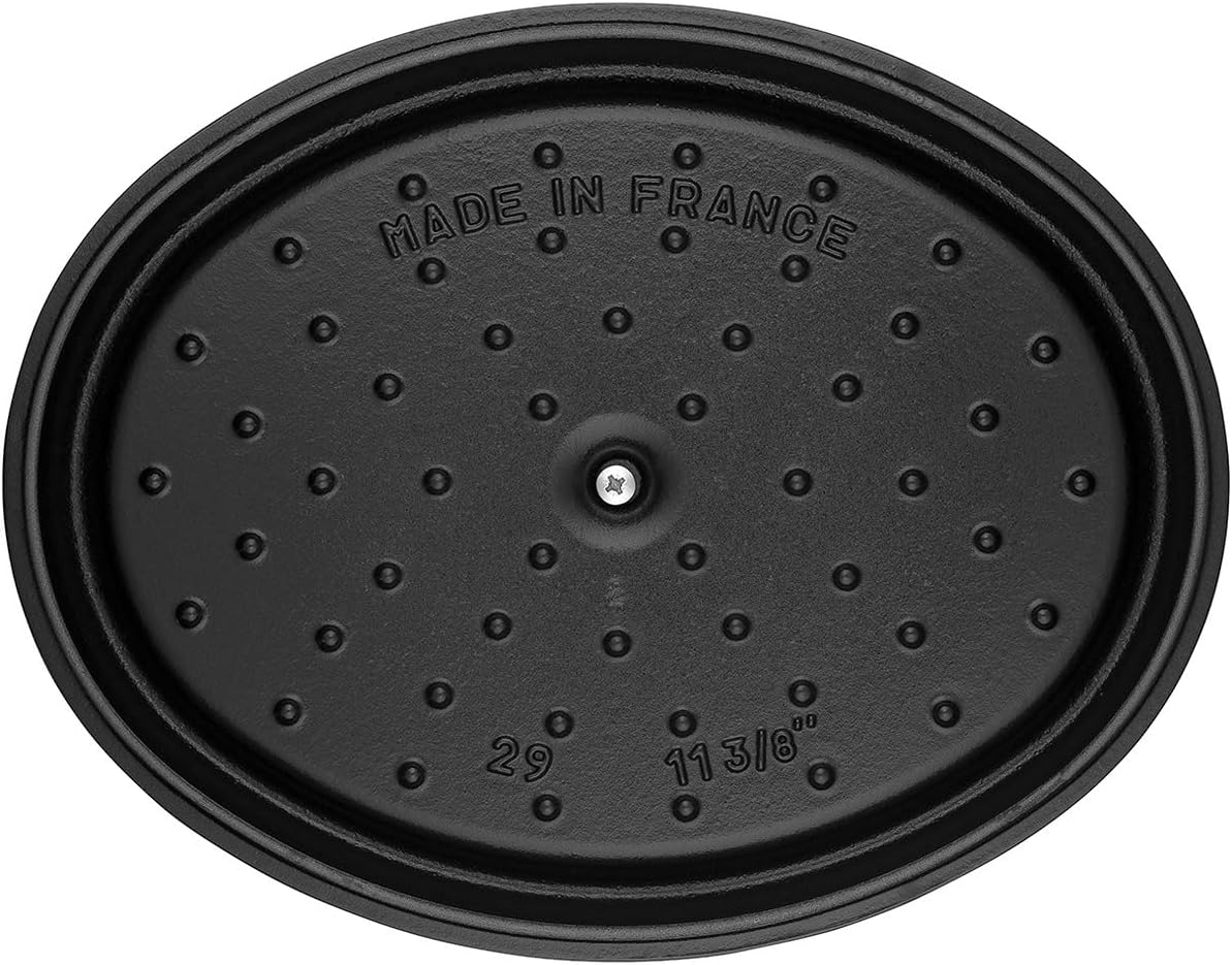 Staub Cast Iron 1-qt Oval Cocotte - Matte Black