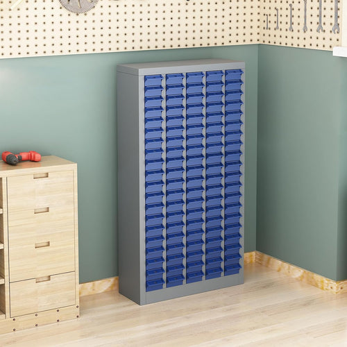 100 Drawer Tool Storage Cabinet with ABS Drawers, Bolt and Nut Organizer Parts Box, Hardware Shelving Unit for Garage and Workshop