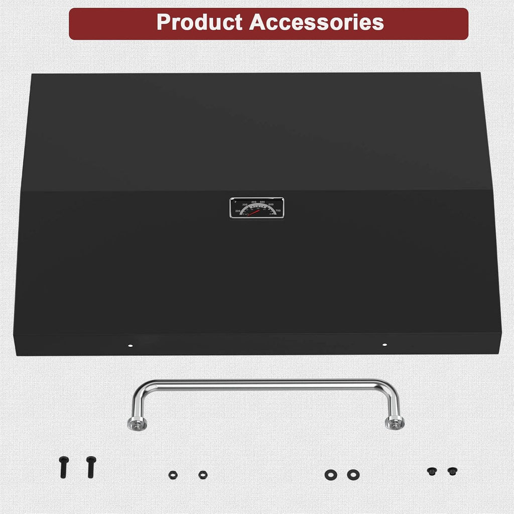 Upgrade Hinged Lid for Blackstone 28 Inch Omnivore Griddle 1517 2206 2351 2269 Griddle Hard Cover, Grill Hood Flat Top with Thermometer for Blackstone 5857