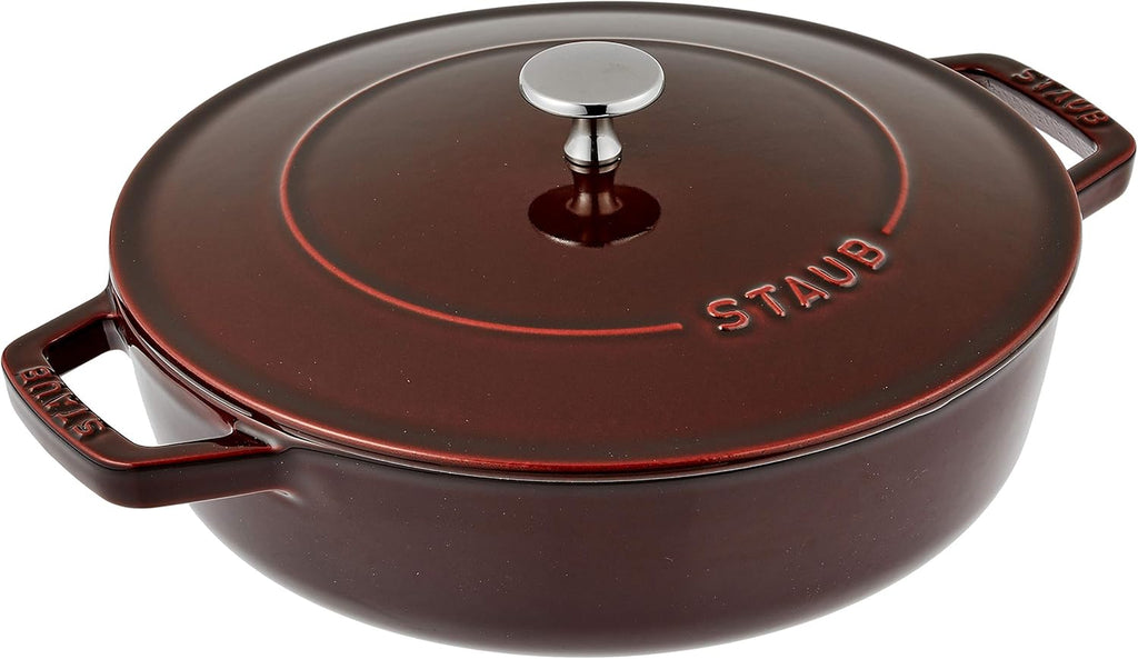 STAUB Chistera Cast Iron Oval Casserole, Grenadine Red, 24 cm