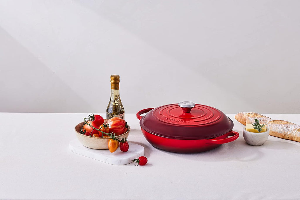 Le Creuset Enameled Cast Iron Signature Braiser, 5 qt, Cerise
