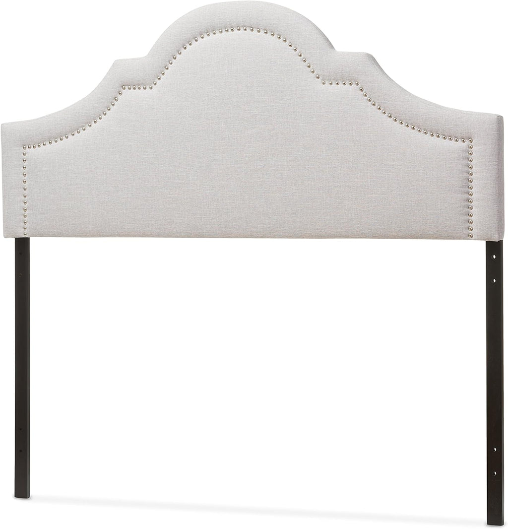Baxton Studio Jardan Modern & Contemporary Fabric Upholstered Headboard, Queen, Greyish Beige