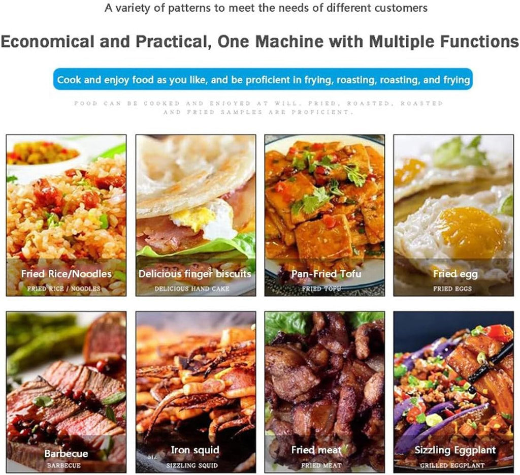 Commercial Gas Griddle, Kitchen Countertop Flat Top Grill Oven Countertop Griddle with 2 Burners,Adjustable Temperature, Restaurant Kitchen (59 * 44 * 23cm)