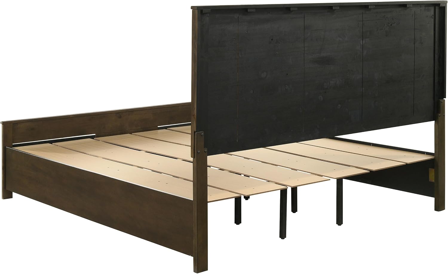 Coaster Home Furnishings Woodmont Farmhouse 4-Piece Bedroom Set Eastern King Size Storage Panel Bed Frame 54-inch Headboard Rustic Golden Brown 222631KE-S4