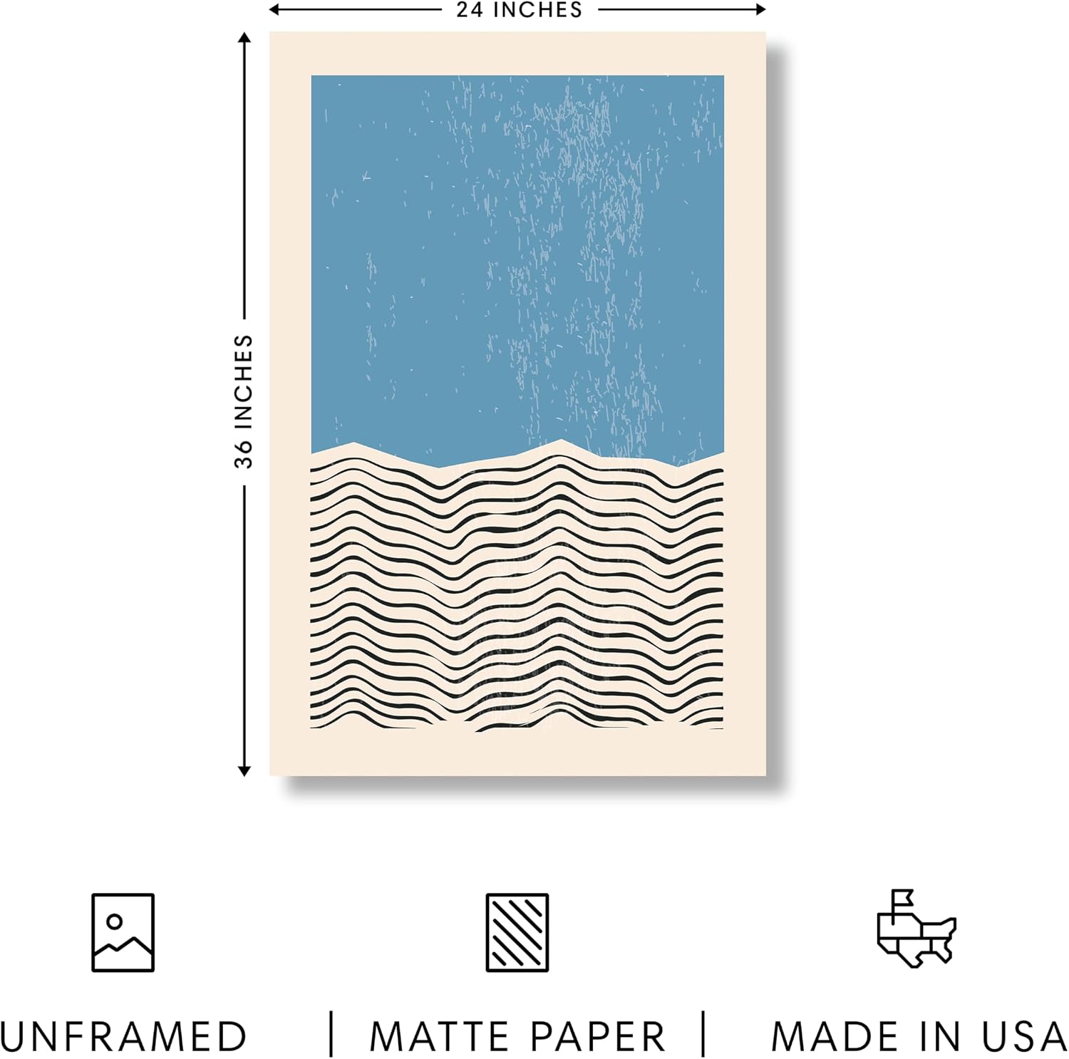 HAUS AND HUES Abstract Geometric Wall Art Set of 4 – Mid-Century Modern Prints, Contemporary Abstract Posters, Minimalist Wall Decor (Unframed, 24x36)