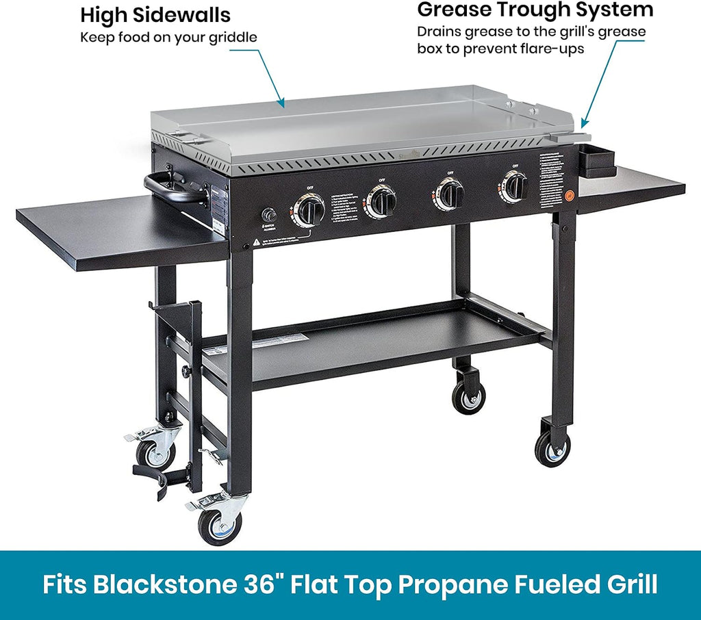 Stanbroil Stainless Steel Griddle Replacement Top and Grease Cup Combo for Blackstone 36' 4 Burner Gas Grill with Front Grease System