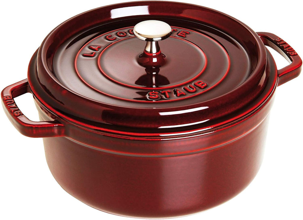 Staub Cast Iron 13.25-qt Round Cocotte - Grenadine