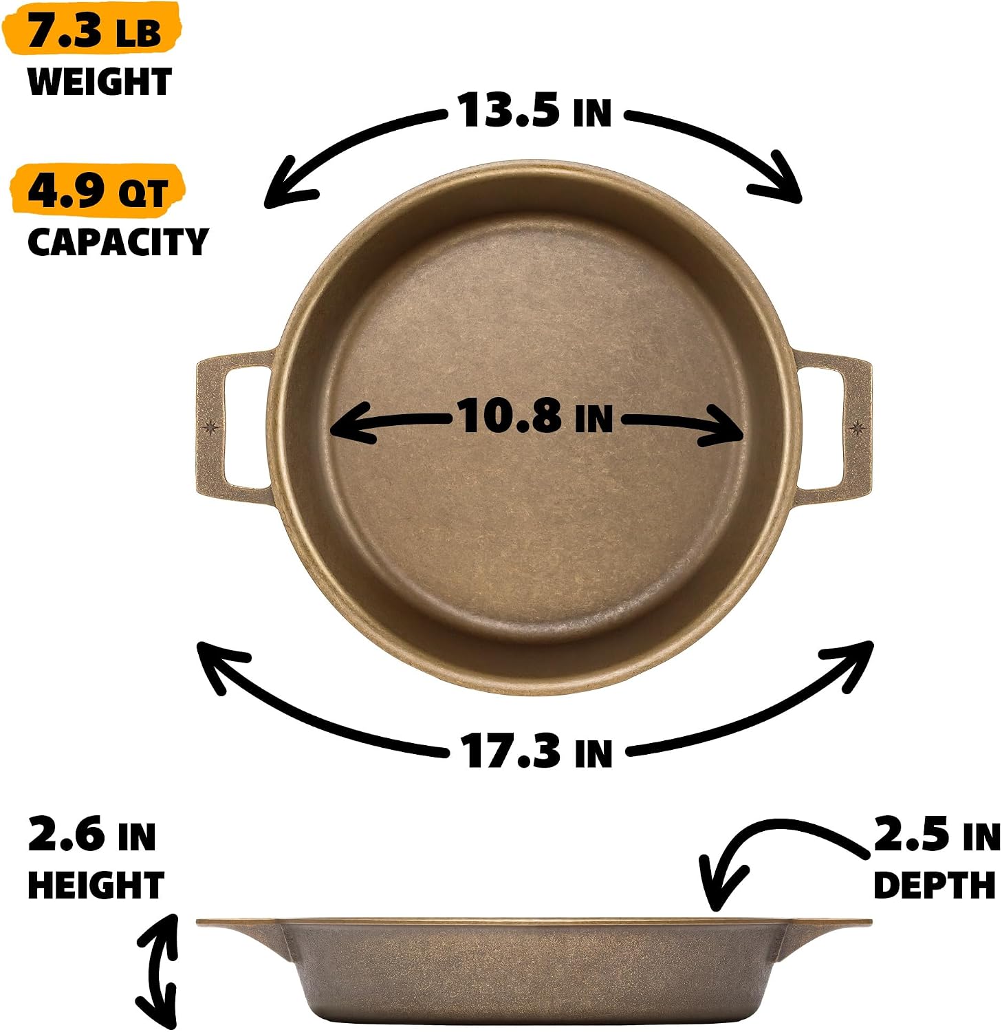 Stargazer 13.5-Inch Cast Iron Skillet | Made in USA, Seasoned, Premium Frying Pan for Grilling, Searing, Baking & More – Durable Cast Iron with Smooth Cooking Surface