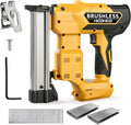 2-in-1 Cordless Brad Nailer & 1/4 Narrow Crown Stapler for DeWalt 20V Battery, 18GA Electric Nail Gun with 1000 Nails/Staples for Woodworking, DIY, and Home Renovation (Not Battery)