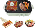 Electric Flat Top Grill, Electric Griddle, Flattop Grills Indoor Safely Washable, Suitable for Frying Grilling Stir Frying(Green,35.5 * 25 * 9.8)
