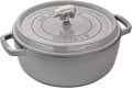 Staub Cast Iron 6-qt Cochon Shallow Wide Round Cocotte - Graphite Grey
