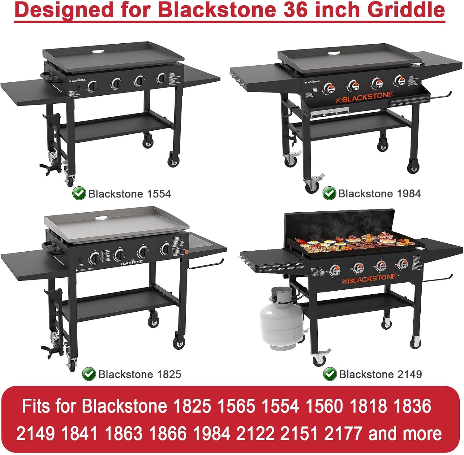 Hinged Lid for Blackstone 36 Inch Griddle 1554 1825 1836 1841 1560 2149 Grill, Hard Griddle Cover Replacement for Blackstone 36' Griddle Lid