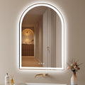 Arched Bathroom Mirror with Lights 28'x40'- Frameless LED Mirror for Bathroom, Fogless, Dimmable, 3 Color Changing, Shatterproof, Touch Sensor