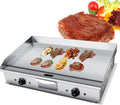 Electric Griddle, Commercial Electric Flat Top Griddle 110-220V Teppanyaki Stainless Steel Grill Adjustable Thermostatic Control, 122°F-572°F, Nonstick Countertop Hot Plate for Home Restaurant,820