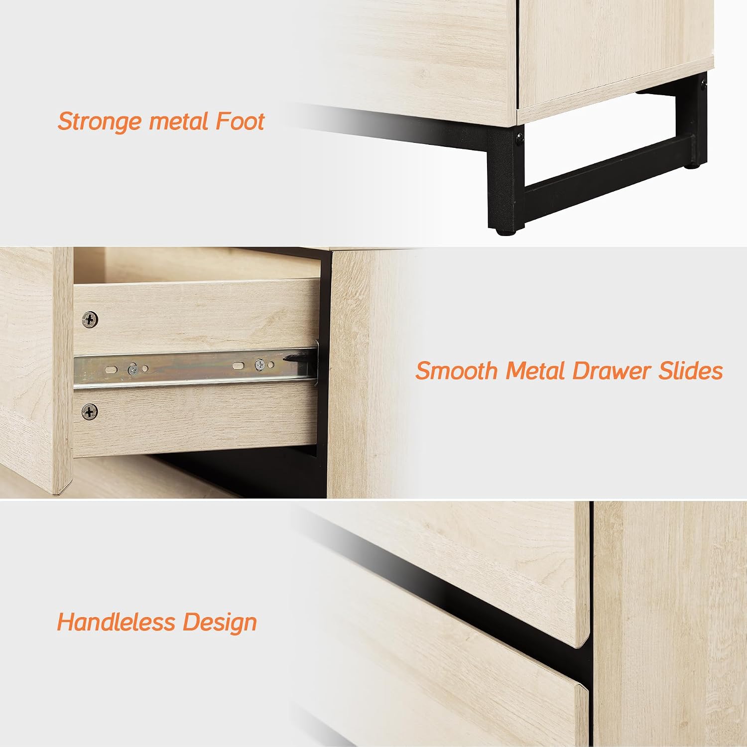 WAMPAT Dresser and Nightstand Set of 3, 94.5 Inches Dresser with 9 Drawers, 2 Nightstand with Drawer and Cabinet for Bedroom, Bedroom Furniture Set, Light Oak
