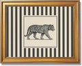 Gold Framed Vintage Tiger Wall Art Black and White Striped Wild Animal Poster Retro Jungle Big Cat Wildlife Canvas Print Botanical Safari Minimalist Exotic Artwork for Home Office Decor 24x36inch