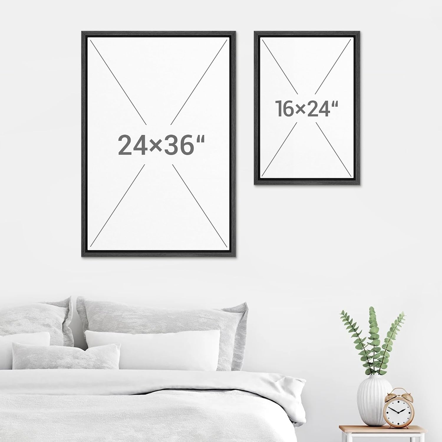 SIGNWIN Framed Canvas Print Wall Art Set Minimalist Earthy Horizon Illustrations Modern Art Decorative Scenic Rustic for Living Room, Bedroom, Office - 24'x36'x3 BLACK