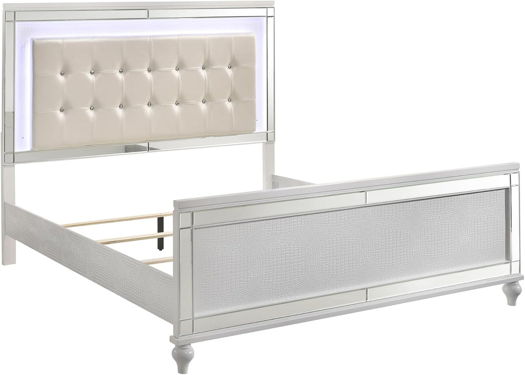 New Classic Furniture Valentino Wood Queen Bed, White