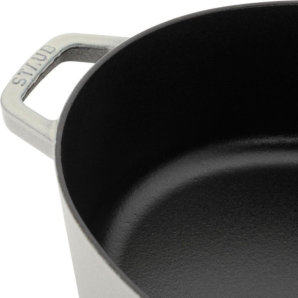 Staub Cast Iron 6.25-qt Shallow Oval Dutch Oven - White Truffle