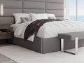 VANT Upholstered Platform Bed -Queen Size- Boucle Grey - Easy Assembly Bed Frame No Box Spring Needed Foundation for Optimal Support - Sleek Modern Design for Any Bedroom
