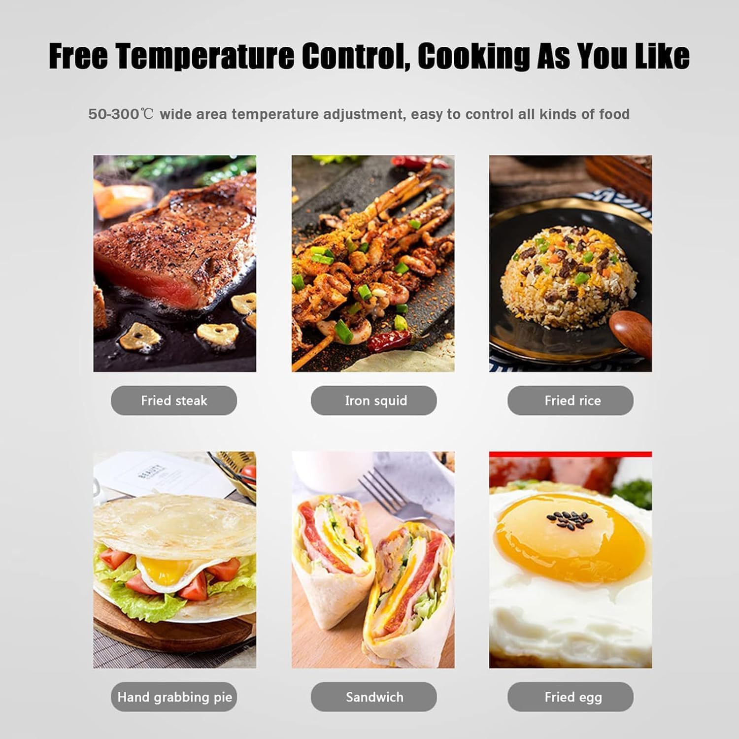 Electric Griddle Commercial, Countertop Flat Top Griddle, Stainless Steel Nonstick Hot Plate Commercial Bbq Grill, Two Burners With Thermostatic Control, 3000W (2/3 Flat &1/3 Groove)