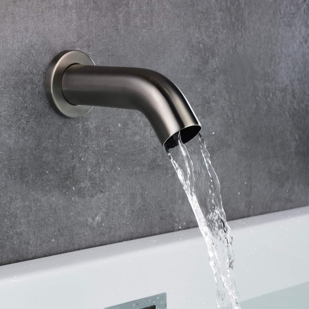 Brushed Nickel Shower System with Waterfall Tub Spout, 8 Inches Rain Shower and Handheld
