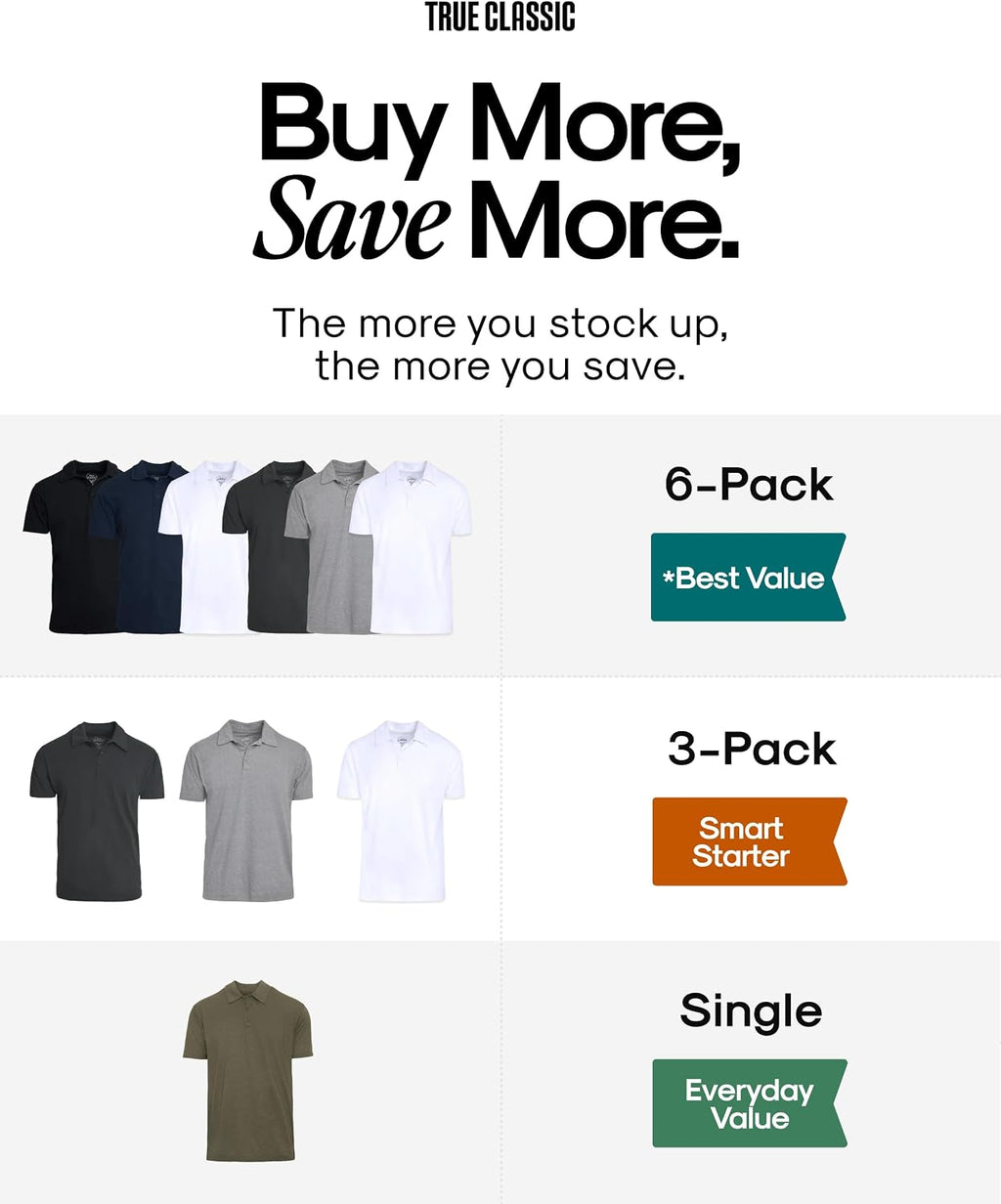 True Classic Novelty Polo Shirts for Men – Mens Polo Shirts Short Sleeve Cotton, Dry Fit Golf Shirt for Men