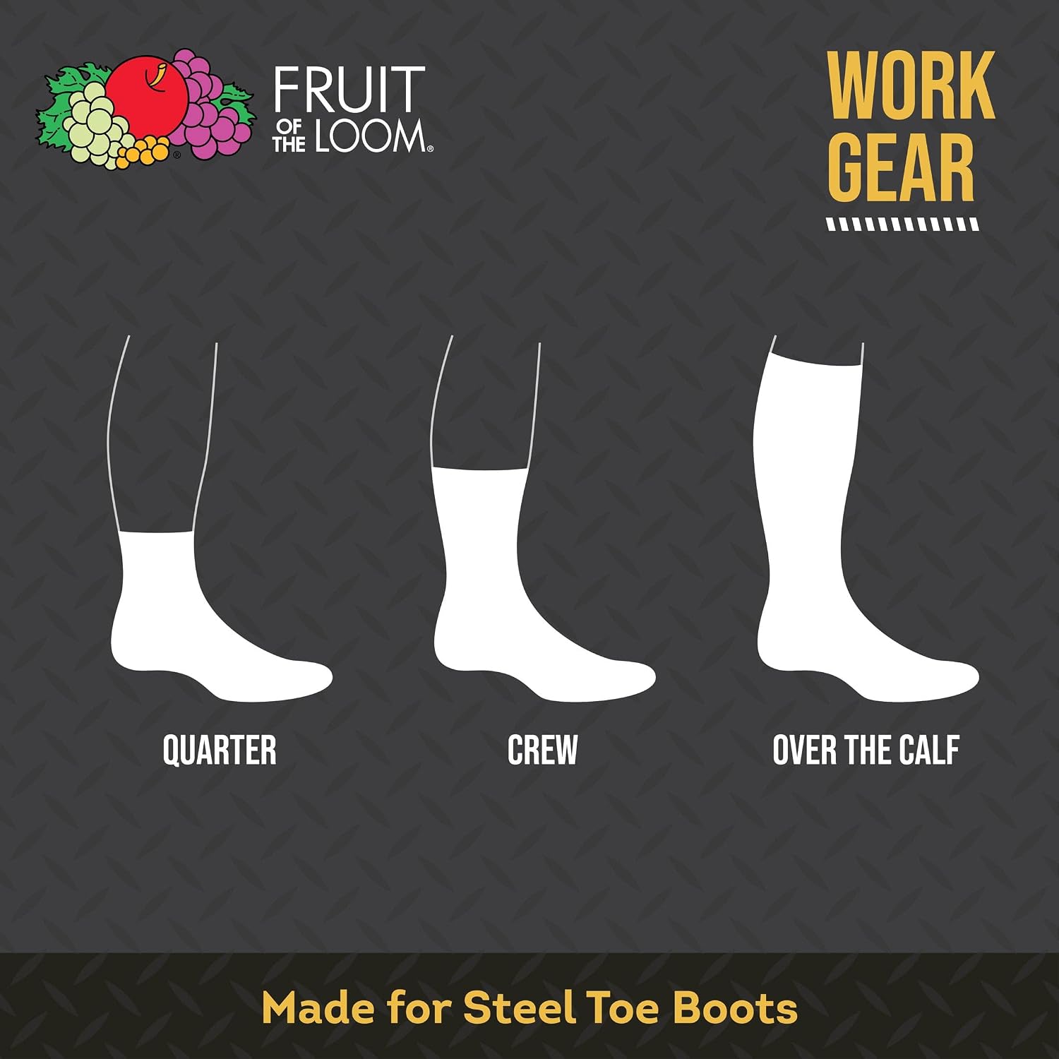 Fruit of the Loom Men's Work Gear Cushioned Crew Socks 10 Pair