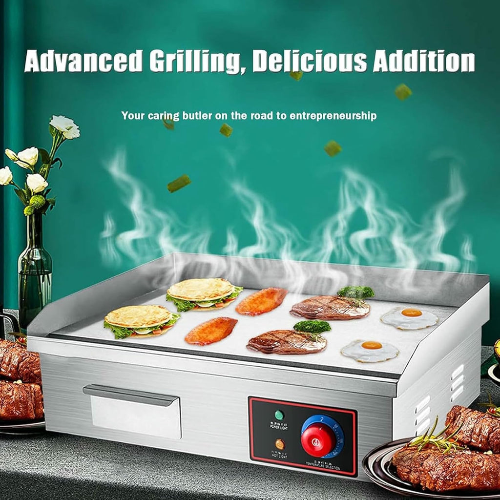 Commercial Griddle 21' Commercial Electric Griddle 3000W Non-Stick Countertop Flat Top Griddle Hot Plate BBQ,