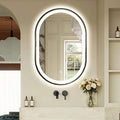 36'x24' Oval LED Bathroom Mirror with Lights, Black Lighted Vanity Mirror Wall Mounted, Anti Fog LED Oval Mirror with 3 Colors, Memory, ShatterProof, Front/Backlit, Horizontal/Vertical