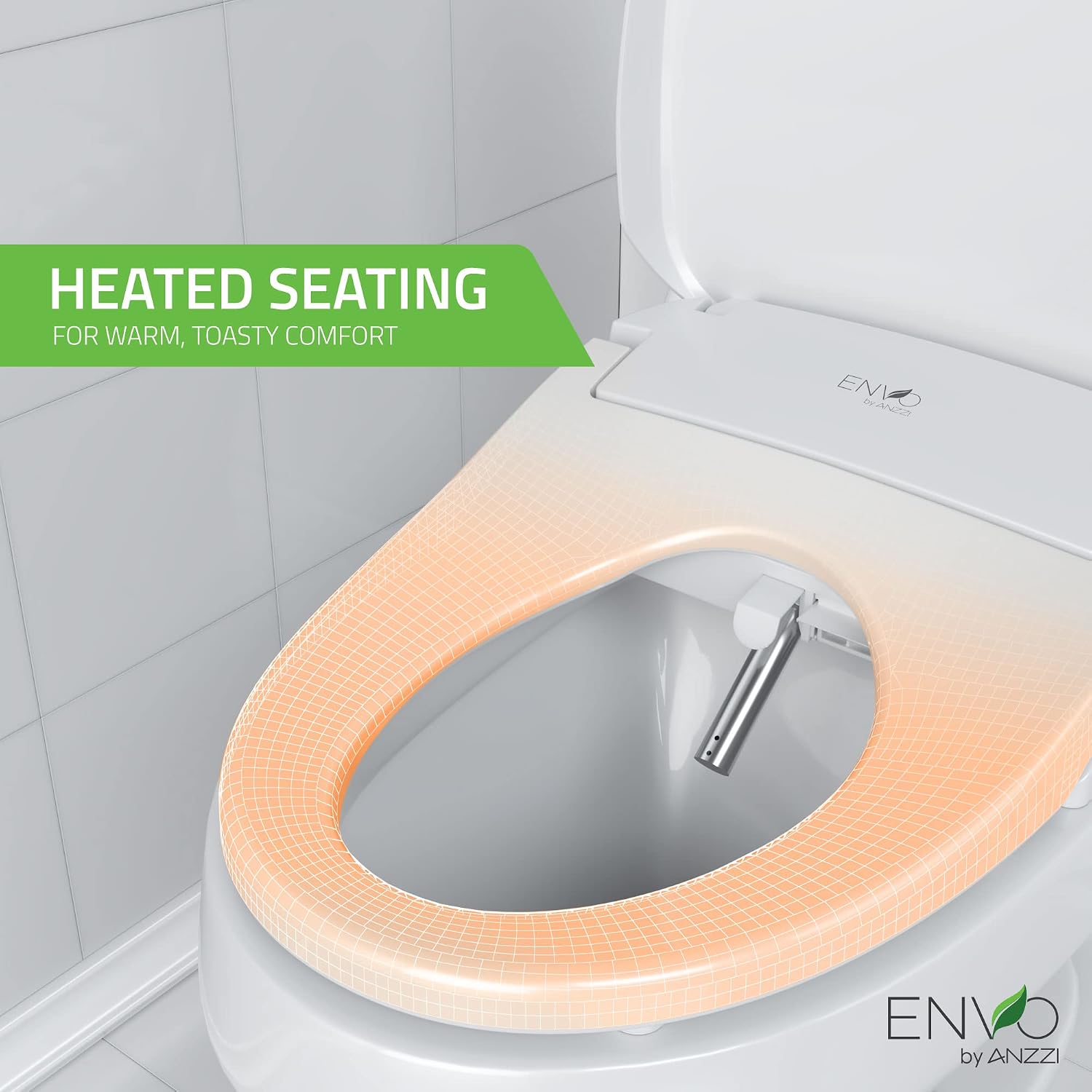 Ember Elongated Smart Electric Bidet Toilet Seat with Remote Control and Heated Seat