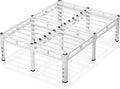 NKZ 22 Inch Full Size Bed Frame, Metal Bed Frame & Box Spring 2 in 1 Platform with Round Corner Legs, 4000Lbs Heavy Duty Metal Frame, Mattress Slide Stopper, Headboard Hole, Noise-Free, Easy Assembly