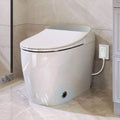 Heated Seat Smart One Piece Toilet, Automatic Flush Tank Less without Bidet, with Foot sensor Flush, White Night Light, Knob Control, Power Outage Flushing, Soft Close Cover