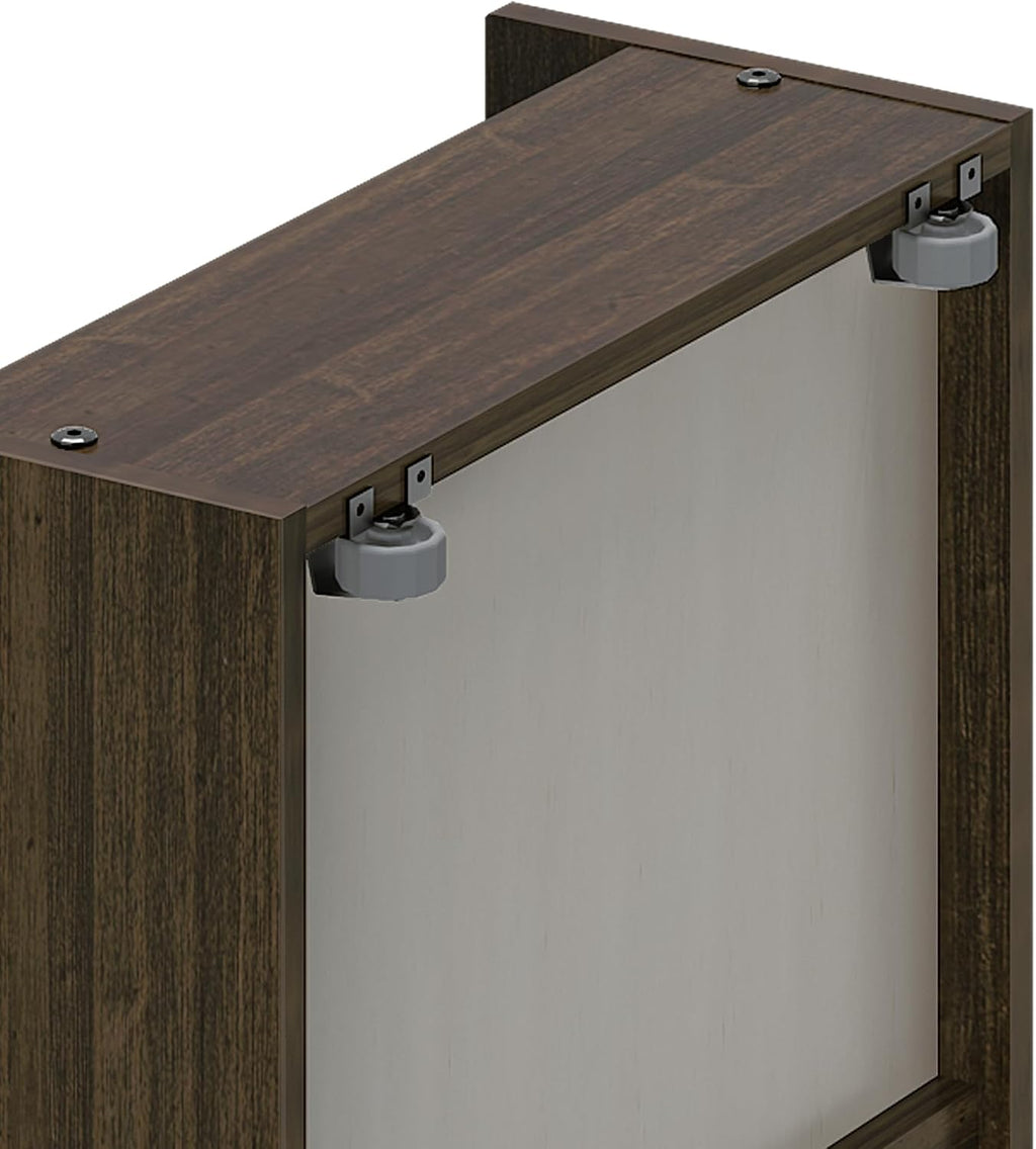 Max & Lily Classic Twin Bed, Slatted Headboard, with Storage Drawers, Walnut