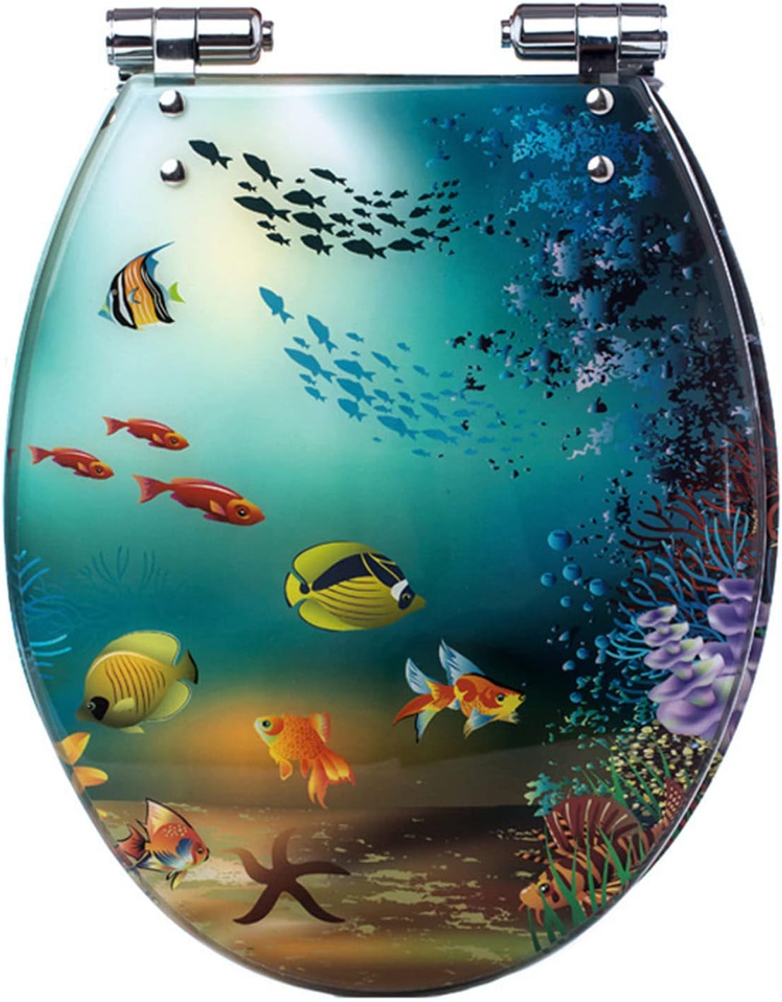 Toilet Seat Soft Close Toilet Seat Round Standard Toilet Seat 36×42cm, Toilet Seats Resin Toilet Seat Soft Close(Transparent)