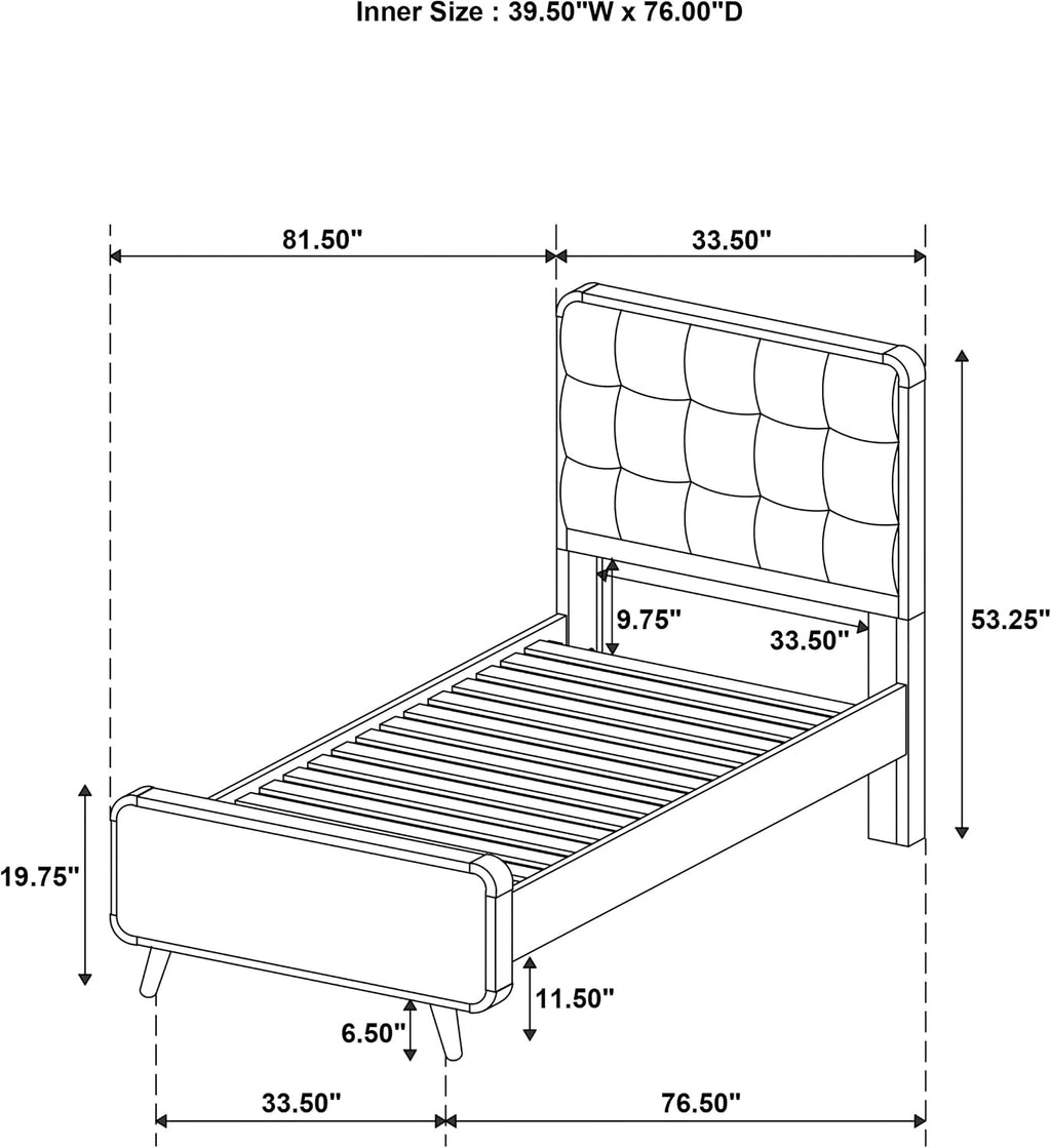 Coaster Home Furnishings Robyn 4-Piece Twin Bedroom Set Dark Walnut 205131T-S4