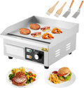 Commercial Electric Griddle, Stainless Steel Flat Top Grill With 2 Shovels, 2 Brushes, Countertop BBQ Grill Teppanyaki Griddle for Home Restaurant