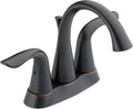 Delta Lahara Centerset Oil Rubbed Bronze Bathroom Faucet, 4 Inch 3 Hole Bathroom Sink Faucet for Vanity, Metal Push-Pop Drain Assembly, Venetian Bronze 2538-RBMPU-DST